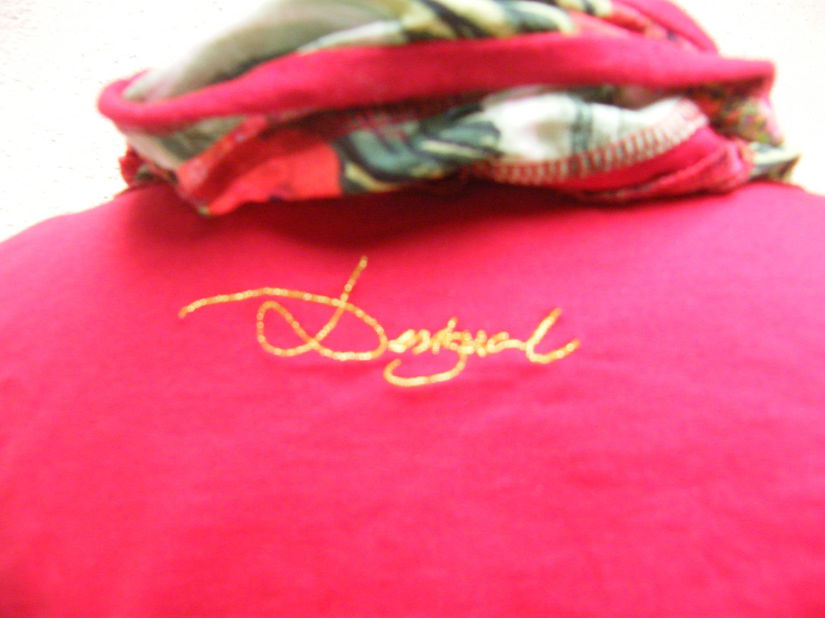 Desigual-Bluza cu guler si aplicatii