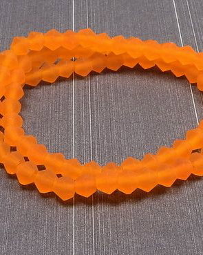 Cristale din sticla, biconice, frosted, 2 mm, rosu orange