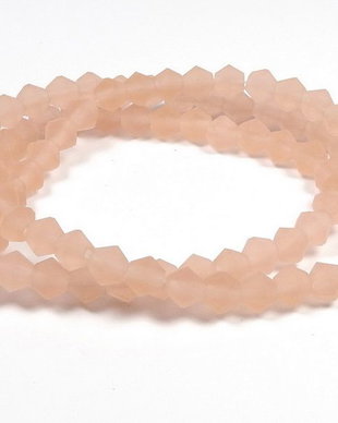 Cristale din sticla, biconice, frosted, 2 mm, somon inchis