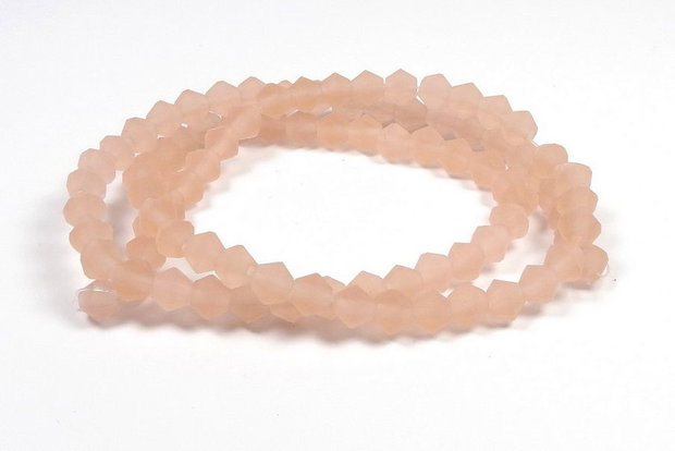 Cristale din sticla, biconice, frosted, 2 mm, somon inchis