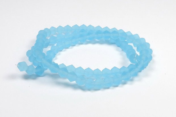 Cristale din sticla, biconice, frosted, 2 mm, bleu