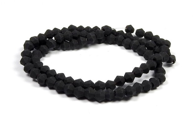 Cristale din sticla, biconice, frosted, 2 mm, negre
