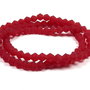 Cristale din sticla, biconice, frosted, 2 mm, rosu inchis