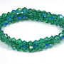 Cristale din sticla, biconice, transparente, AB, 2 mm, verde smarald