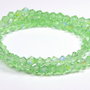 Cristale din sticla, biconice, transparente, AB, 2 mm, verde deschis