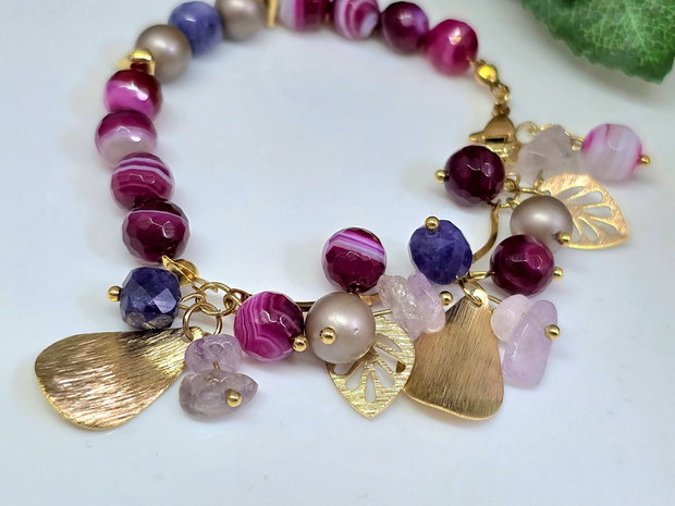 Bratara agat ,perle seashell si jad