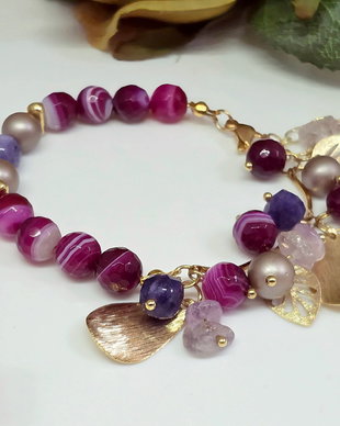 Bratara agat ,perle seashell si jad
