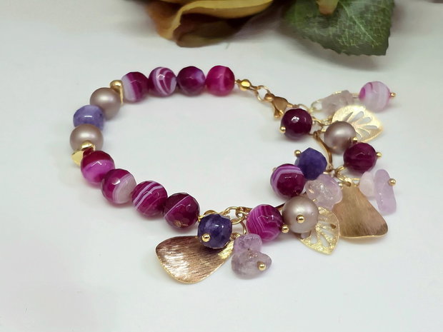 Bratara agat ,perle seashell si jad