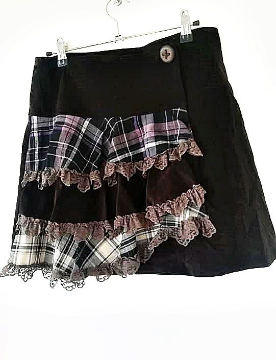 fusta velurata cu volanase parte peste parte , Cache Cache , 38