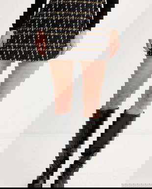 Silvian Heach fustă HIGINIO culoarea maro, mini, drept, GPA25198MG