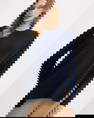 United Colors of Benetton pulover culoarea bleumarin, 17Q3D10F9