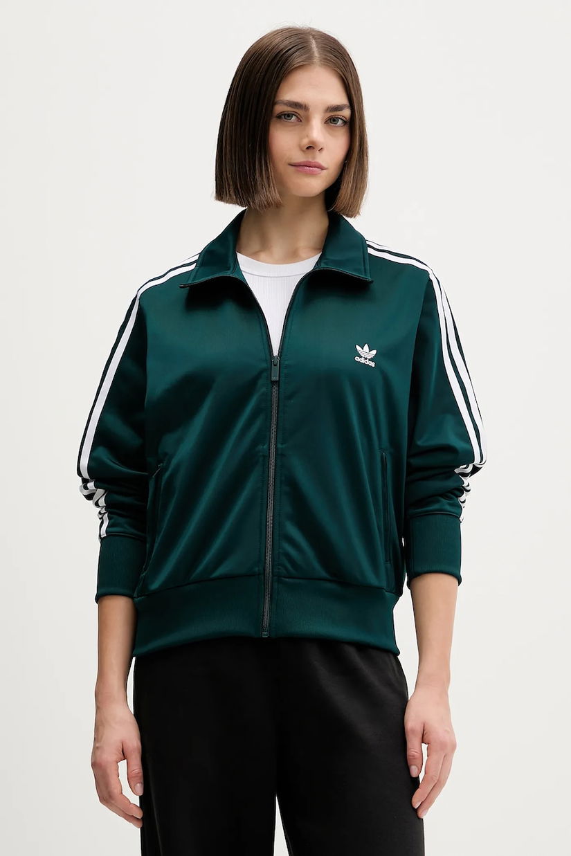 adidas Originals bluză Firebird Tt culoarea verde, cu imprimeu, JX1484