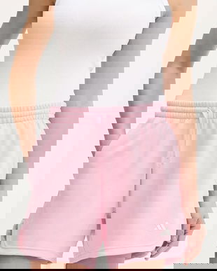 adidas pantaloni scurți culoarea roz, cu imprimeu, high waist, KT3268