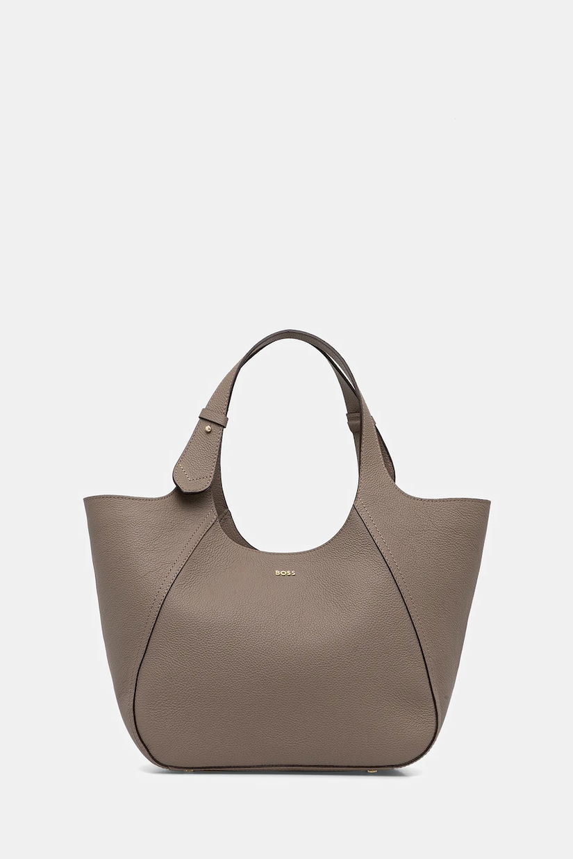 BOSS poșetă de piele culoarea maro, 50552117