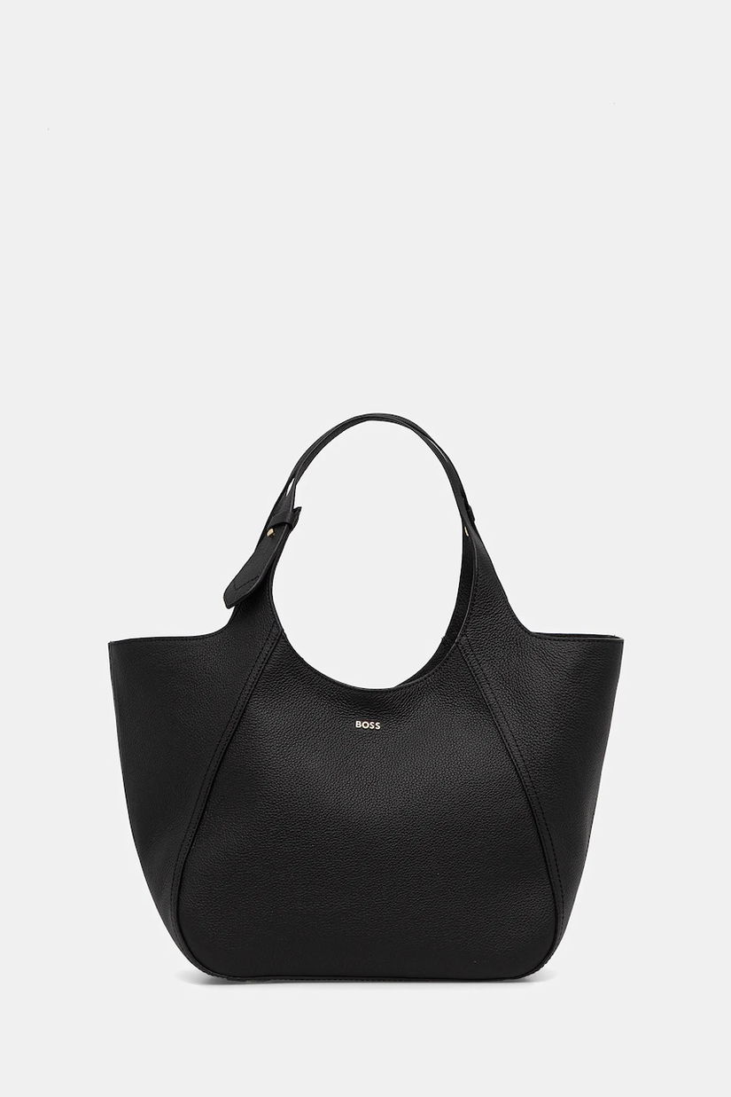 BOSS poșetă de piele culoarea negru, 50552117