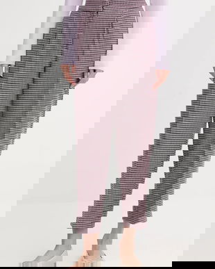 United Colors of Benetton pantaloni culoarea bordo, drept, high waist, 44BWDF0AE