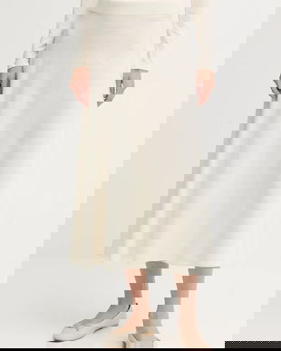 United Colors of Benetton fustă cu lână culoarea bej, midi, evazați, 1444D002B