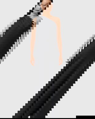 AllSaints rochie culoarea negru, maxi, evazați, W181DD