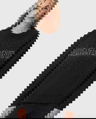 AllSaints bluză culoarea negru, cu imprimeu, W052JE