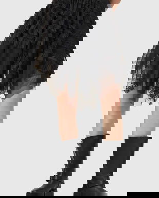 AllSaints fustă culoarea negru, mini, evazați, W040RD