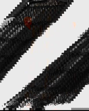 AllSaints fustă culoarea negru, maxi, evazați, W069RD