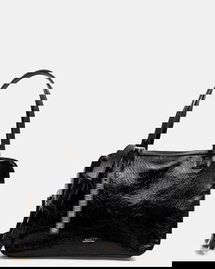 A.P.C. geantă de piele sac virginie box culoarea negru, PXCCK.F67017