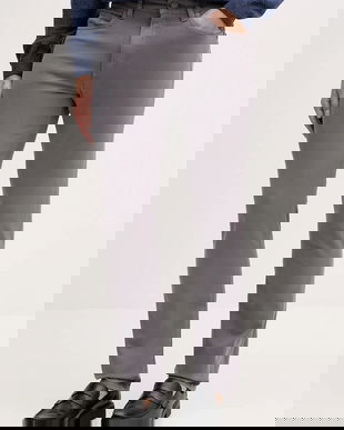 BOSS pantaloni culoarea gri, mulată, 50543883