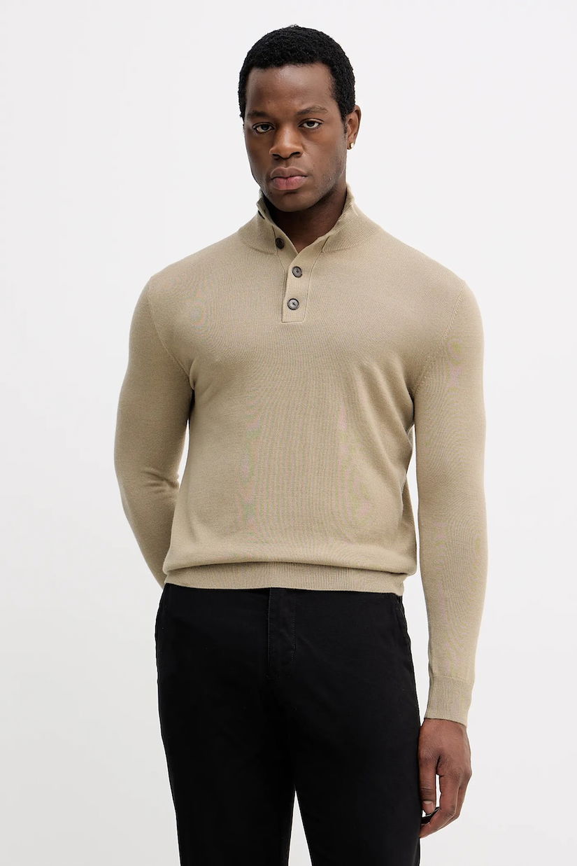 Sisley pulover din amestec de lână culoarea verde, light, 11BAS200W