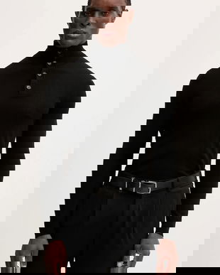 Sisley pulover din amestec de lână culoarea negru, light, 11BAS200W