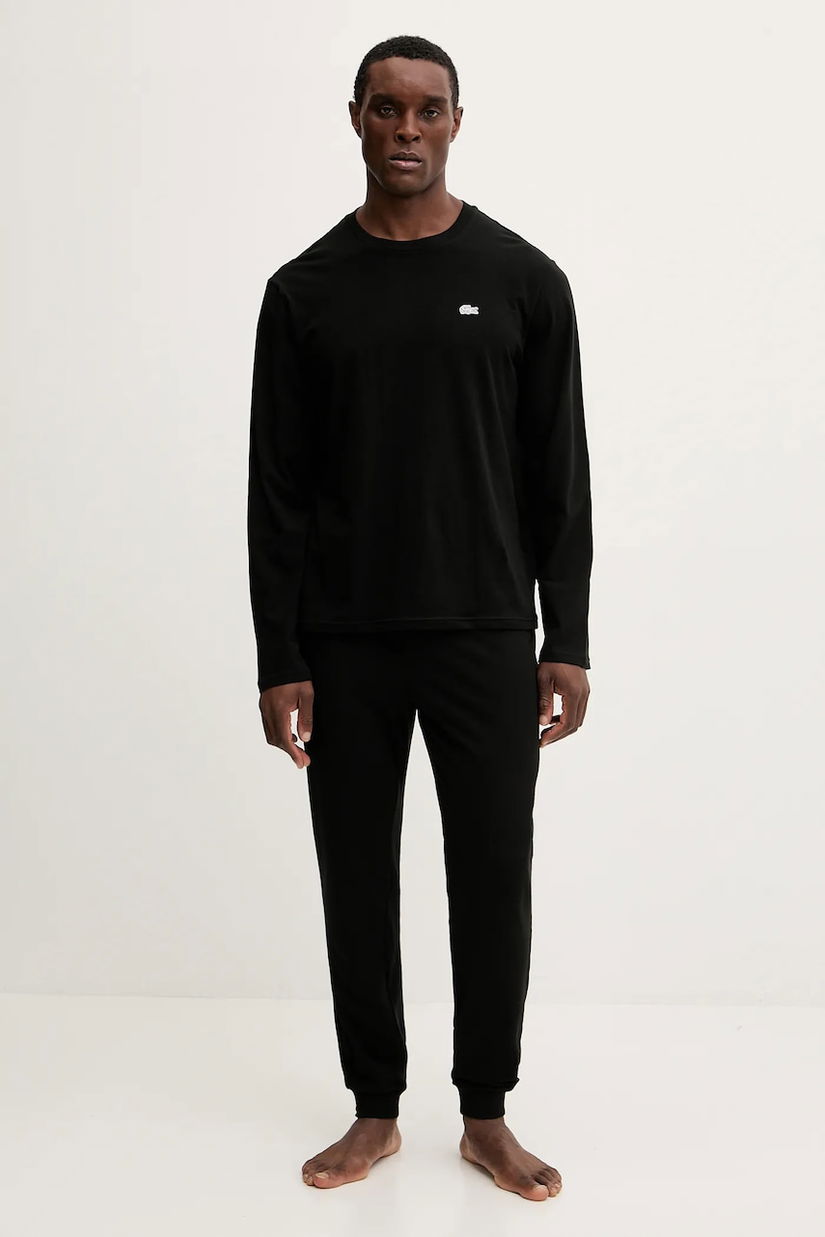 Lacoste pijama culoarea negru, uni, 4H6426