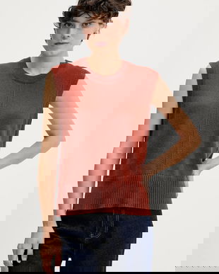 Pedro del Hierro vestă din amestec de lână culoarea portocaliu, 5502016