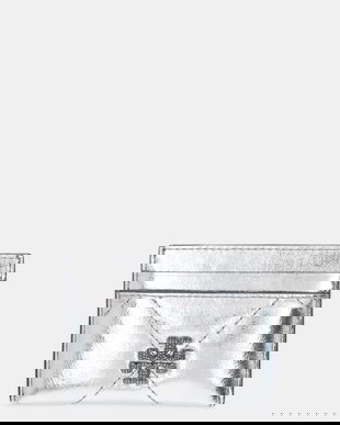 Tory Burch carcasa din piele Kira Diamond culoarea argintiu, 175016-040