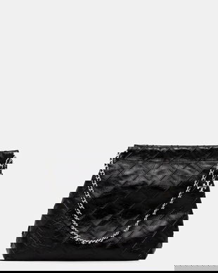 Tory Burch poșetă de piele Fleming culoarea negru, 165170-001