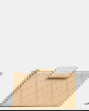 Tory Burch poșetă de piele Fleming culoarea bej, 167250-700