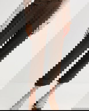 Pedro del Hierro pantaloni culoarea maro, fason chinos, high waist, 7602505