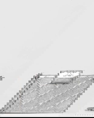 Tory Burch poșetă de piele Fleming culoarea argintiu, 175190-040