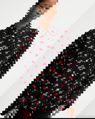 The Sleeper cămașă culoarea negru, cu guler clasic, relaxed, PSSR03F021N