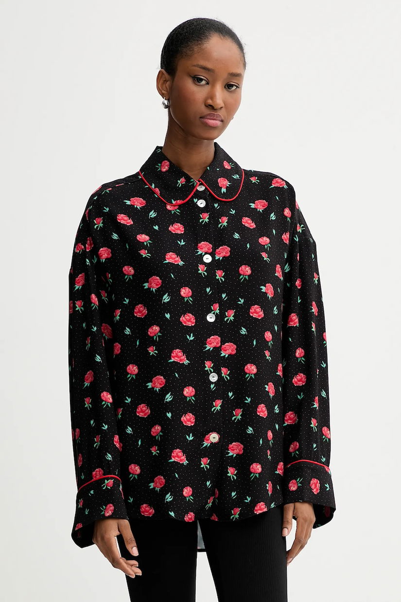 The Sleeper cămașă culoarea negru, cu guler clasic, relaxed, PSSR03F021N