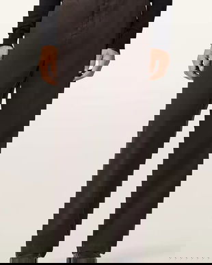 AllSaints pantaloni de bumbac culoarea maro, drept, M026TD