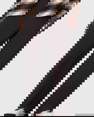 AllSaints pantaloni de bumbac culoarea negru, drept, M026TD