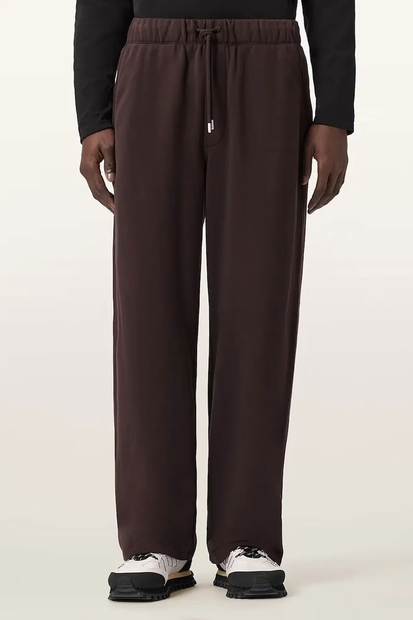 AllSaints pantaloni de trening din bumbac culoarea maro, uni, M032TD