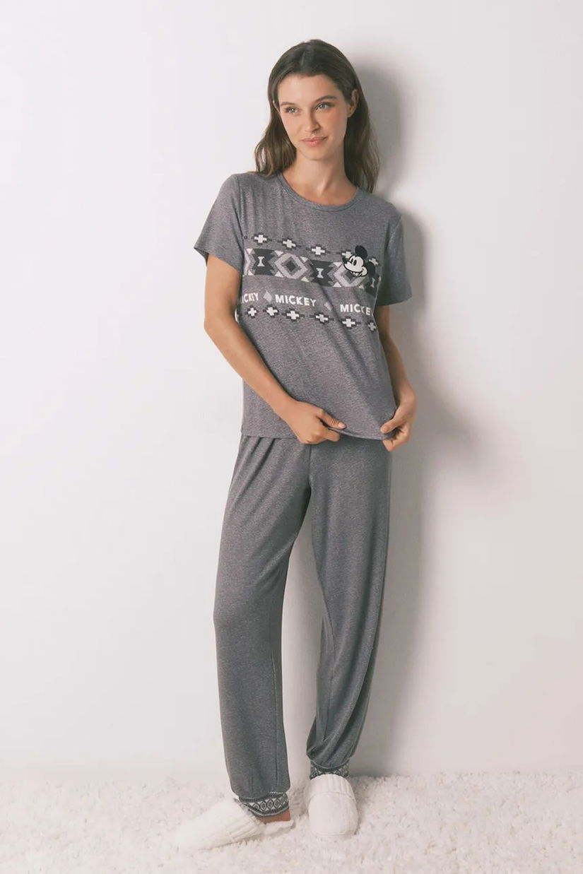 women'secret pijama MICKEY culoarea gri, 3132168
