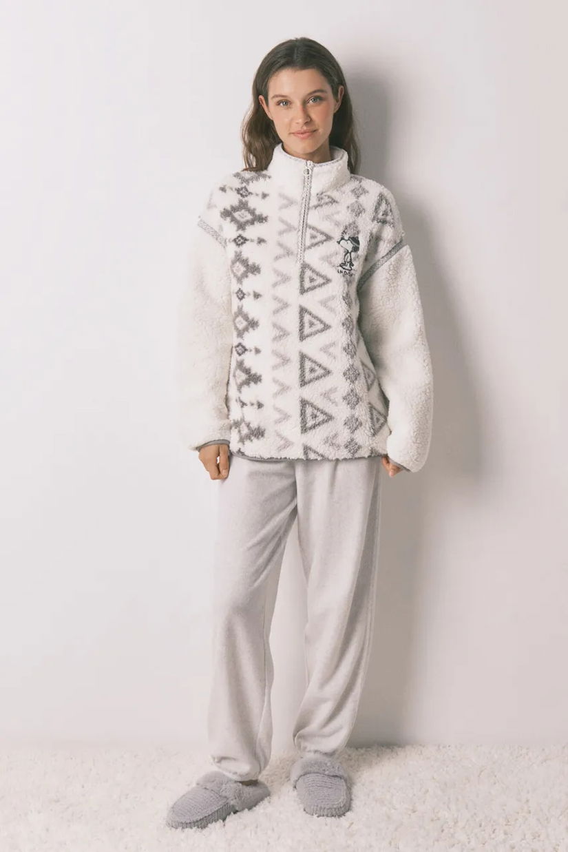 women'secret pijama SNOOPY culoarea gri, 3132171