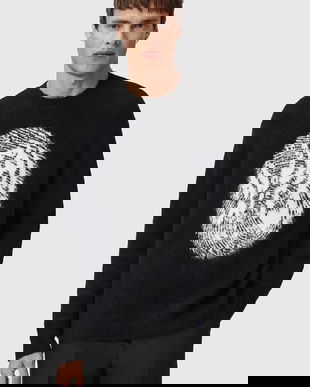 AllSaints pulover din amestec de lână de alpaca culoarea negru, M026KE