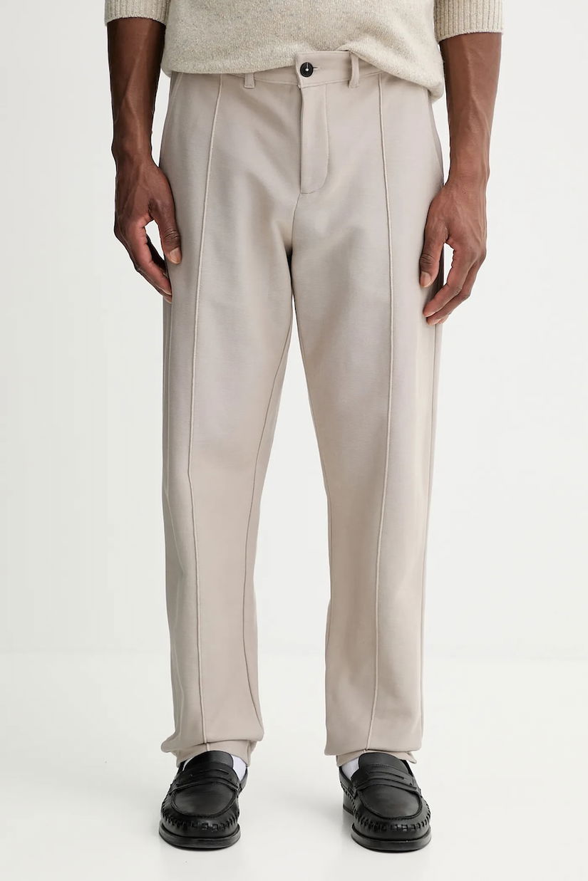 Marc O'Polo pantaloni de bumbac culoarea bej, drept, 526301519002