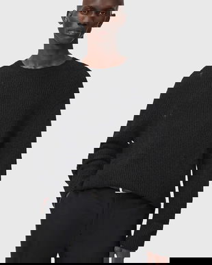 AllSaints pulover din amestec de lână culoarea negru, M028KD