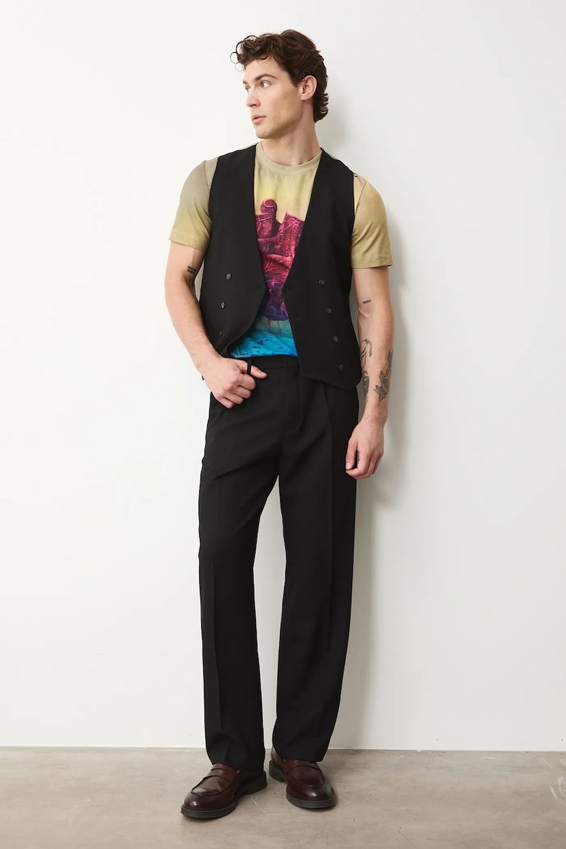 Medicine pantaloni culoarea negru, drept