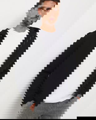 Medicine bluza culoarea negru, cu glugă, neted