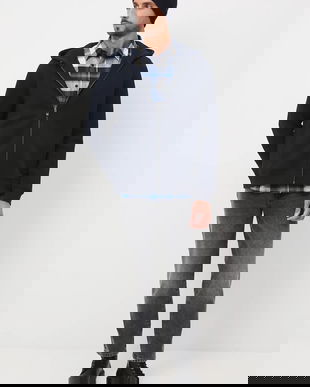 Medicine bluza culoarea albastru marin, cu glugă, neted