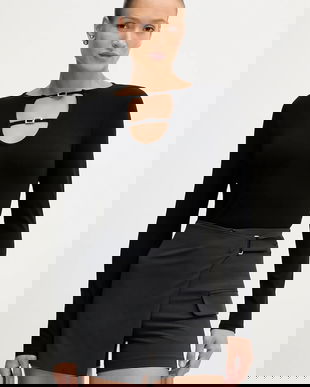 Sisley pantaloni scurți culoarea gri, uni, high waist, 483QL901T